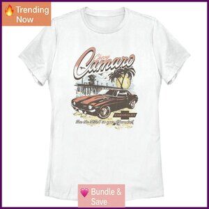 Vintage Camaro Short Sleeve Tee, Regular Fit Cotton Blend, Machine Washable